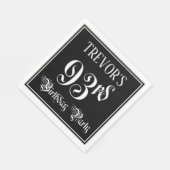Serviette En Papier Fête du 93e anniversaire — Script fantaisie + Nom (Coin)
