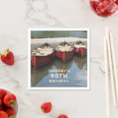 Serviette En Papier Fête du 95e anniversaire, nom, Red Canoes Papier (En situation)