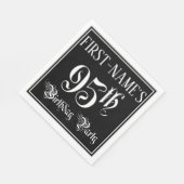 Serviette En Papier Fête du 95e anniversaire — Script fantaisie + Nom (Coin)