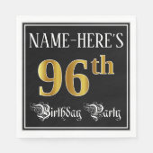 Serviette En Papier Fête du 96e anniversaire — Script fantaisie, Faux  (Devant)