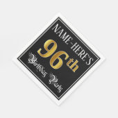 Serviette En Papier Fête du 96e anniversaire — Script fantaisie, Faux  (Coin)