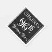 Serviette En Papier Fête du 96e anniversaire — Script fantaisie + Nom (Coin)