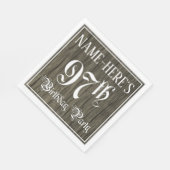 Serviette En Papier Fête du 97e anniversaire — Script fantaisie, Faux (Coin)