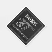 Serviette En Papier Fête du 97e anniversaire : Style Art Déco + Nom pe (Coin)