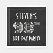 Serviette En Papier Fête du 98e anniversaire : Style Art Déco + Nom pe (Devant)