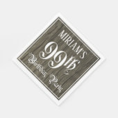 Serviette En Papier Fête du 99e anniversaire — Script fantaisie, Faux  (Coin)