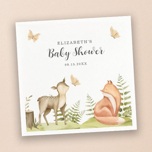 Serviette En Papier Fête du Baby shower des animaux des bois