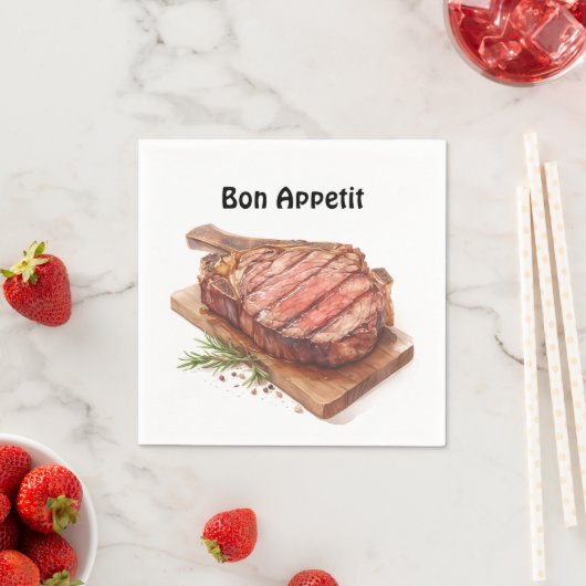 Serviette En Papier 🍖 🌿 "Fête du Carnivore" - Bon Appetit Napkins 🥩 (En situation)