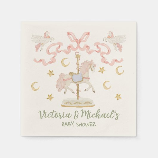 Serviette En Papier Fête du carrousel Merry-go-round (Devant)