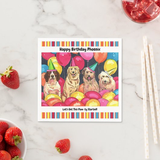 Serviette En Papier Fête du Chien Commençons par personnaliser cette p (En situation)