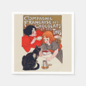 Serviette En Papier Fête du chocolat français Steinlen Art (Devant)