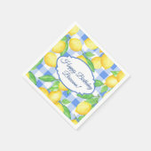 Serviette En Papier Fête du citron et En vichy bleu (Coin)