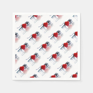 Serviette En Papier Fête du coeur et de la stéthoscope