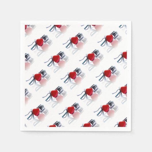 Serviette En Papier Fête du coeur et de la stéthoscope (Devant)