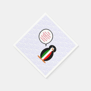 Serviette En Papier Fête du drapeau italien Mlle Pingouin parlant