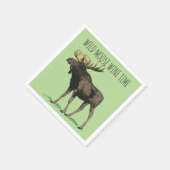 Serviette En Papier Fête du feu de camp de Vin de Moose sauvage (Coin)