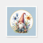 Serviette En Papier Fête du jardin du printemps mignon gnome (Devant)