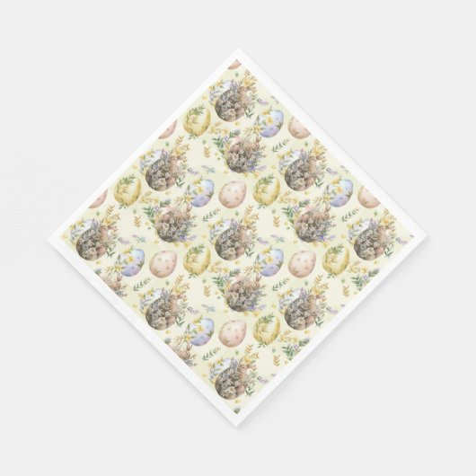 Serviette En Papier Fête du lapin du jardin Jaune (Coin)