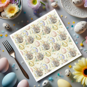 Serviette En Papier Fête du lapin du jardin Jaune