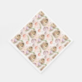 Serviette En Papier Fête du lapin du jardin rose (Coin)