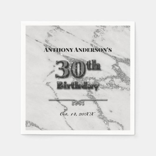 Serviette En Papier Fête du Marbre 30e anniversaire (Devant)