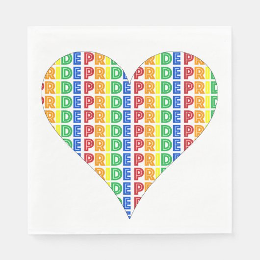 Serviette En Papier Fête du mois des Gay pride LGBT Rainbow Heart (Devant)