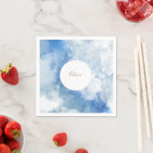 Serviette En Papier Fête du Motif Boy Blue Watercolor (En situation)