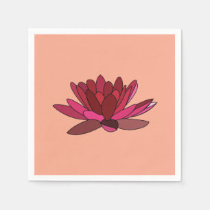 Serviette En Papier Fête du nénuphar rose rouge
