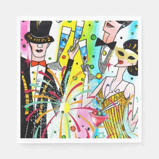 Serviette En Papier Fête du Nouvel An (Devant)