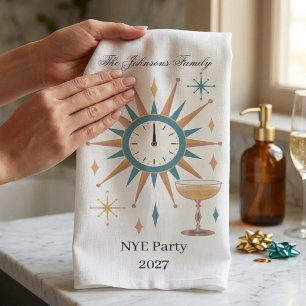 Serviette En Papier Fête du Nouvel An de style Mid Century Modern Invi