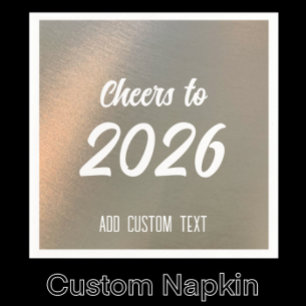 Serviette En Papier Fête du Nouvel An en métal brossé moderne 2026