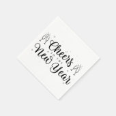 Serviette En Papier Fête du Nouvel An Noir & Blanc moderne (Coin)