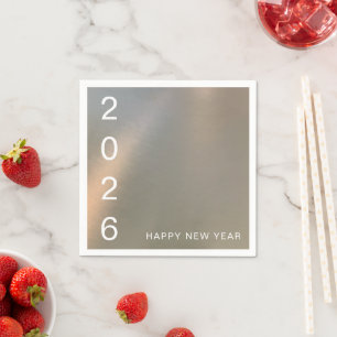 Serviette En Papier Fête du Nouvel An personnalisée en métal brossé mo