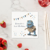 Serviette En Papier Fête du premier anniversaire du Monstre bleu migno (En situation)