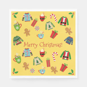 Serviette En Papier Fête du pullover moche jaune