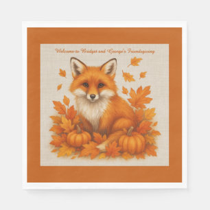 Serviette En Papier fête du renard et des feuilles d'automne