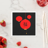 Serviette En Papier Fête du symbole de bonheur des lanternes chinoises (En situation)