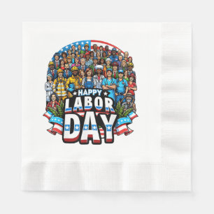 Serviette En Papier Fête du Travail amusante Bonne Fête du Travail Amé