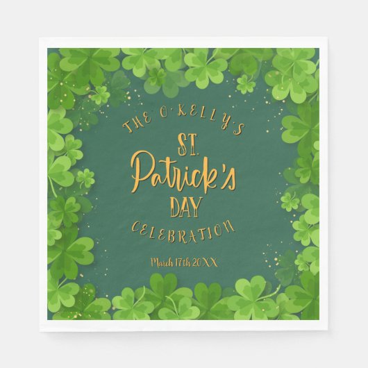 Serviette En Papier Fête du trèfle de la Saint-Patrick (Devant)