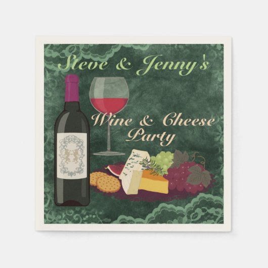 Serviette En Papier Fête du vin et du fromage (Devant)