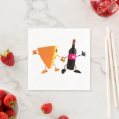 Serviette En Papier Fête du vin et fromage amusante (En situation)