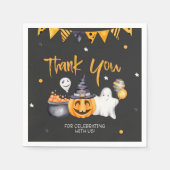 Serviette En Papier Fête Éffrayante d'Halloween Anniversaire (Devant)