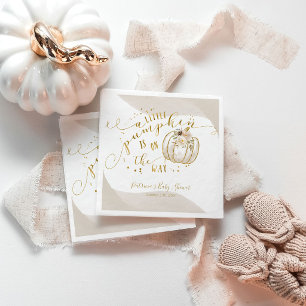 Serviette En Papier Fête Élégante de Bébé à l'Automne Citrouille Taupe