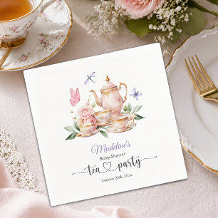 Serviette En Papier Fête élégante de thé Papillons Baby Shower 