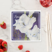 Serviette En Papier FÊTE Élégante GLADIOLAS BLANC (En situation)
