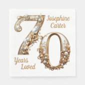 Serviette En Papier Fête élégante pour 70e anniversaire (Devant)