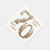 Serviette En Papier Fête élégante pour 70e anniversaire (Coin)