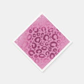 Serviette En Papier Fête Empreinte de léopard de Glam rose foncé et cl (Coin)