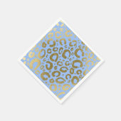 Serviette En Papier Fête Empreinte de léopard Light Blue & Gold Glam (Coin)