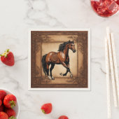 Serviette En Papier Fête équestre de style western country (En situation)